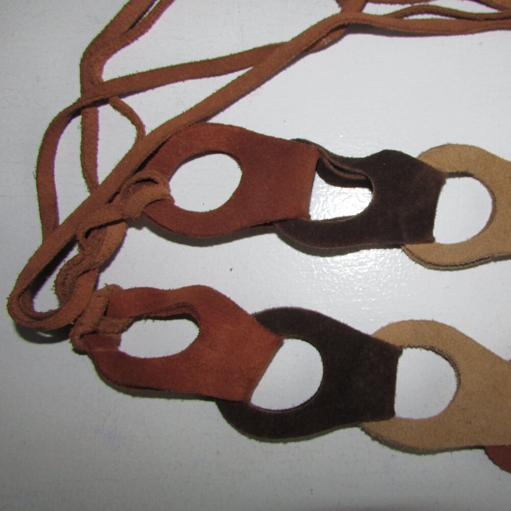 Aldo Suede Loop Link Boho Belt - Large - NEW - Picture 3 of 5